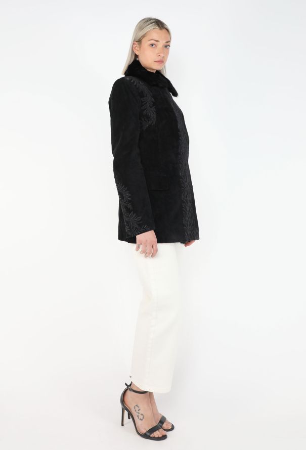 Saint Laurent Fur-Lined Embroidered Suede Coat, F/W 2001 - 5