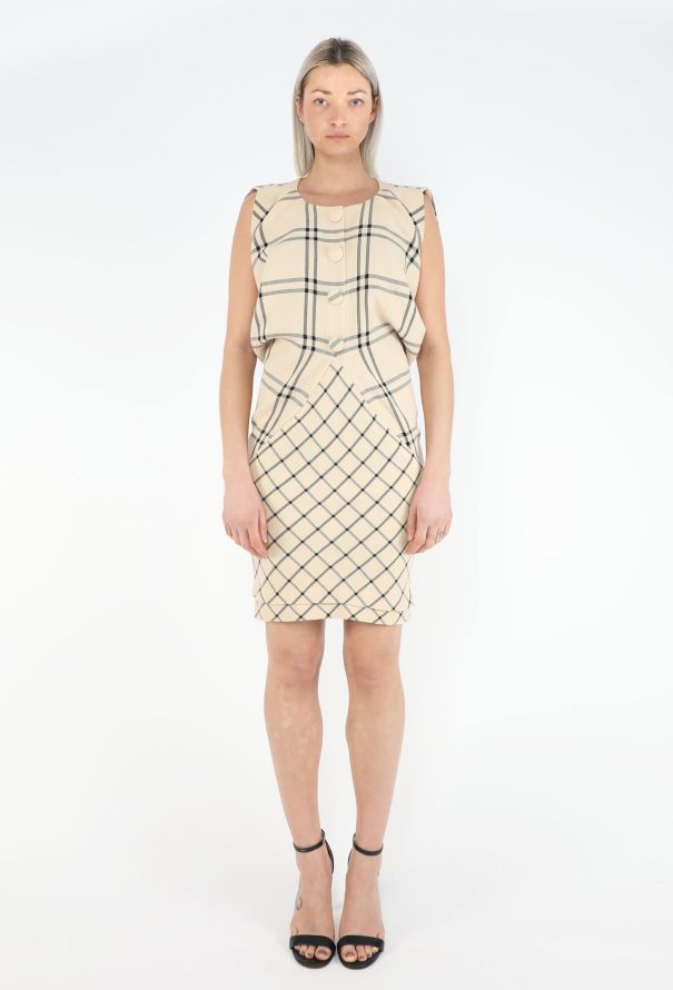 Balenciaga Rare F/W 2006 Checkered Crêpe Dress - 1