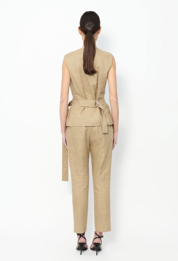 Céline Resort 2014 Belted Linen Ensemble - 6