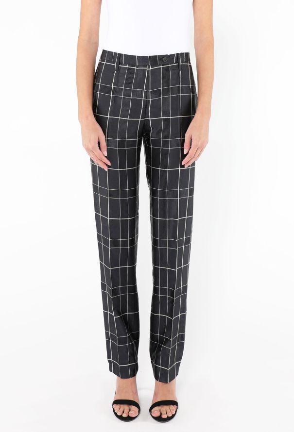 Prada F/W 1997 Checkered Taffeta Trousers - 3