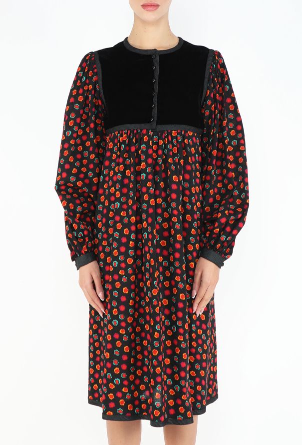 Saint Laurent COLLECTOR F/W 1977 Russian Velvet Smock Dress - 4