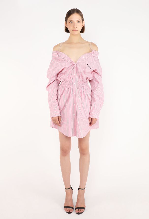 Miu Miu Poplin Off-Shoulder Dress, 2025 - 3