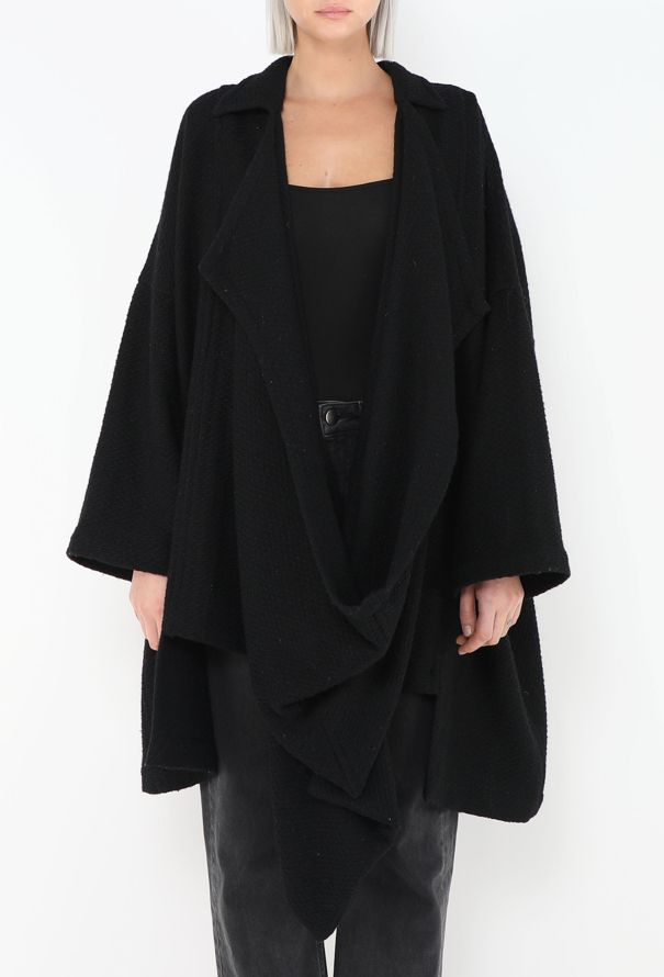 Comme des Garçons '90s Notched Draped Coat - 3