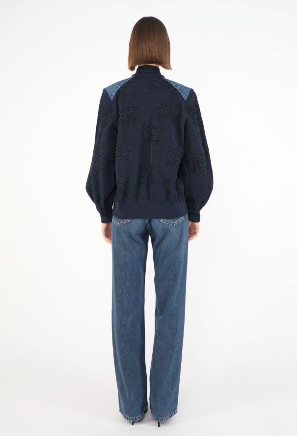 Chanel S/S 2018 Camélia Denim Bomber Jacket - 7