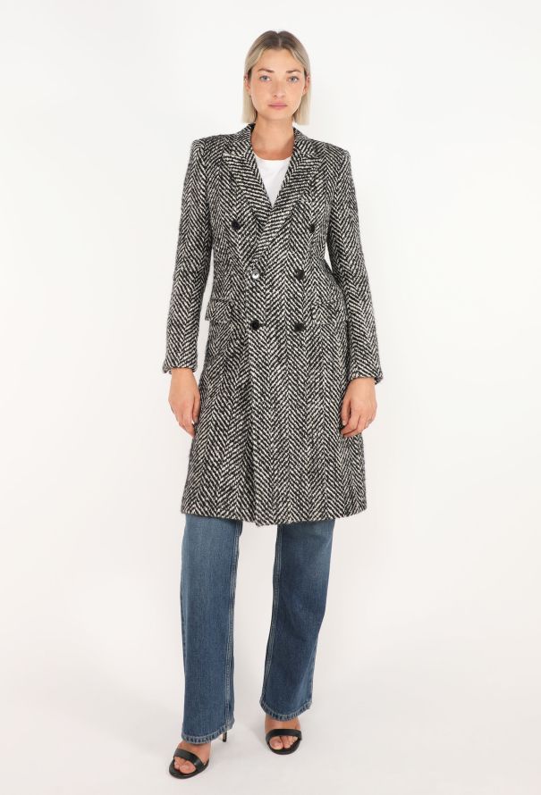 Saint Laurent Chevron Double-Breasted Coat, Pre-Fall 2014 - 5