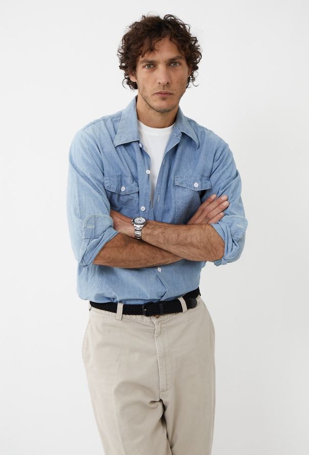 Men's Vintage '70s Lee Chambray Workwear Shirt - 1