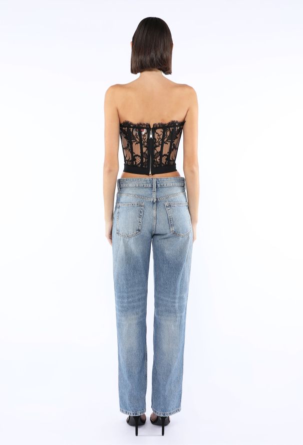 Alexander McQueen Lace Cropped Bustier Top - 5