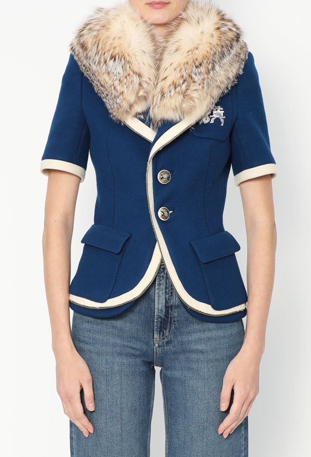 Balenciaga F/W 2007 Collegiate Fur Collar Blazer - 1
