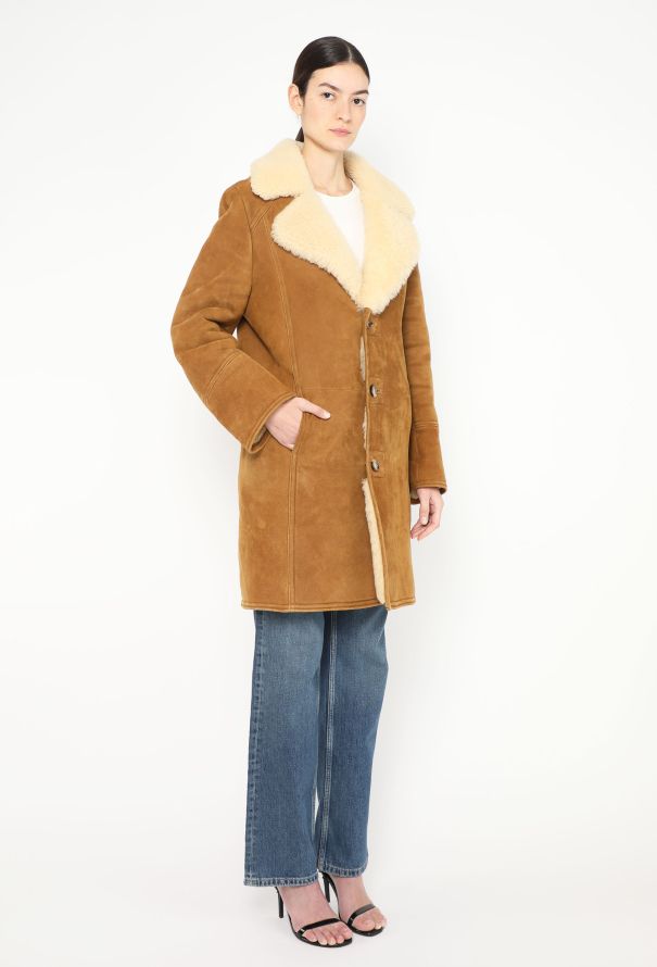 Céline 2019 Suede Shearling Lined Coat - 3 Céline 2019 Suede Shearling Lined Coat - 3