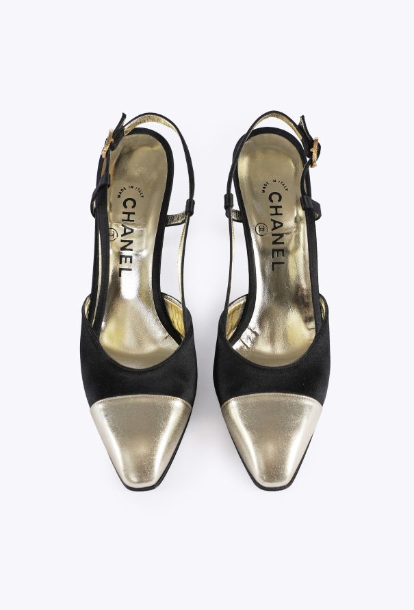 Chanel Vintage Cap-Toe Slingback Pumps - 2