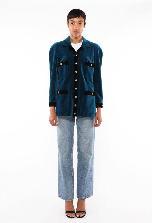 Chanel Velvet 'CC' Button Jacket, F/W 1991 - 5