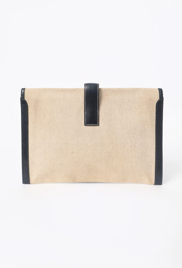 Hermès '70s Toile H & Box Jige Clutch - 4