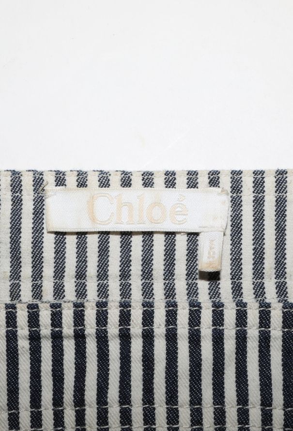 Chloé S/S 2017 Striped Denim Top - 5