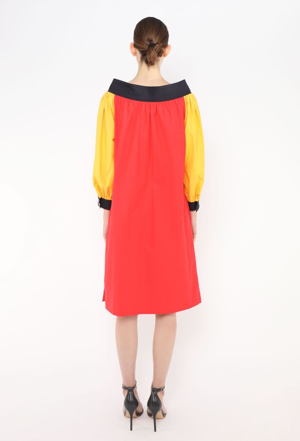 Saint Laurent S/S 1980 Poplin Colorblock Dress - 6 Saint Laurent S/S 1980 Poplin Colorblock Dress - 6