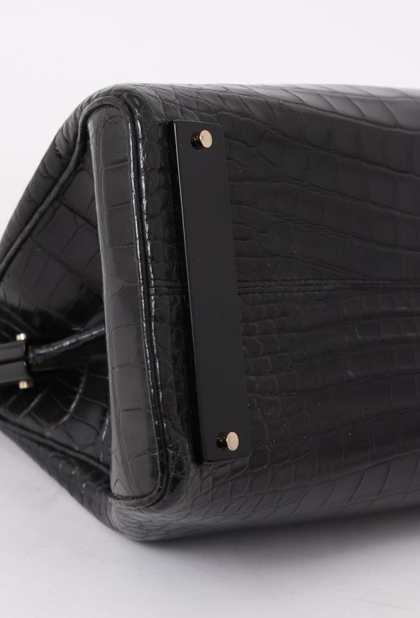 Perrin Black Crocodile Bag - 9
