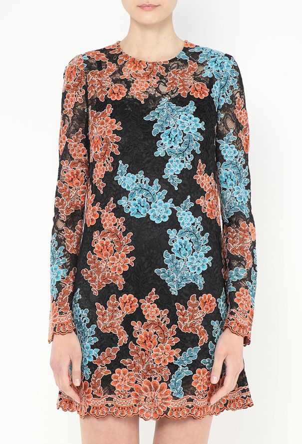 Valentino Floral Lace Shift Dress - 1