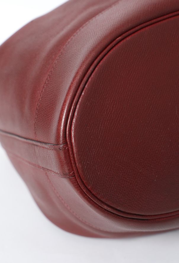 Hermès '90s Burgundy Courchevel Market Bag - 9