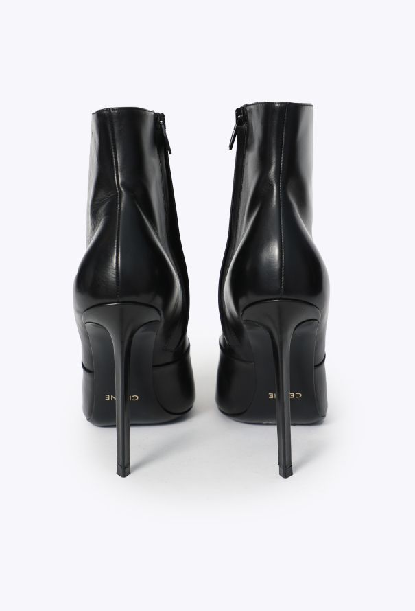 Céline Stiletto Leather Ankle Boots - 4