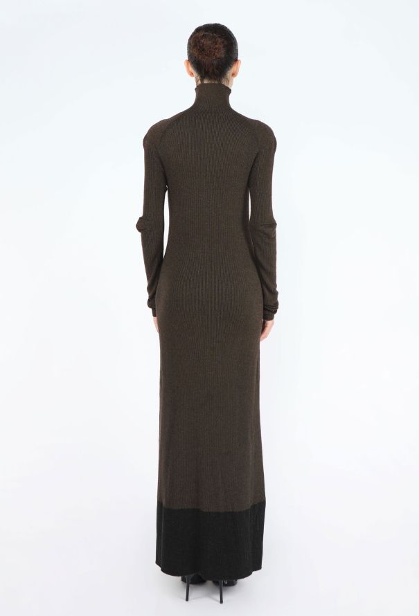 Céline Ribbed Turtleneck Maxi Dress - 2