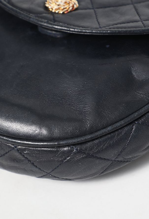 Chanel '80s Navy Flap Bag - 7