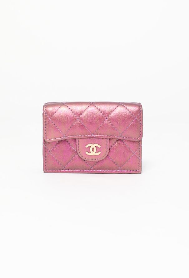 Chanel Iridescent Flap Wallet Purple