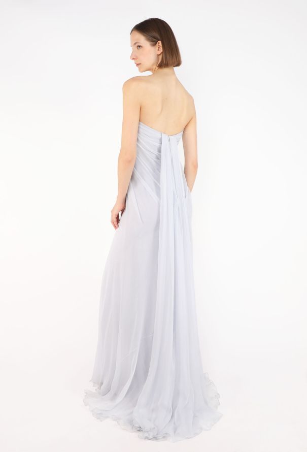 Alexander McQueen Bustier Pleated Silk Gown, 2013 - 2
