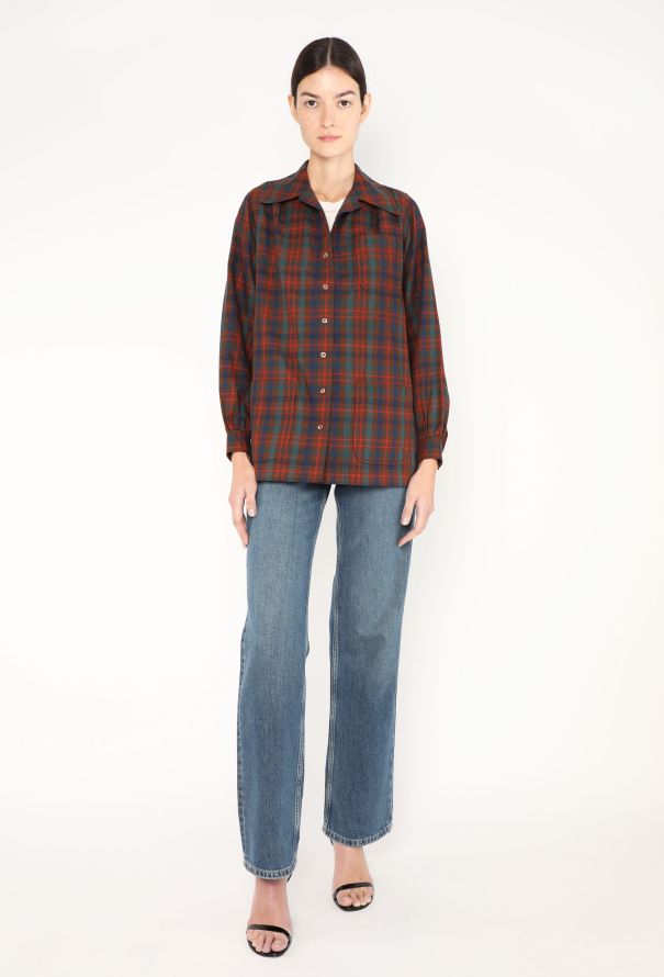 Saint Laurent Late '70s Plaid Flannel Shirt - 1