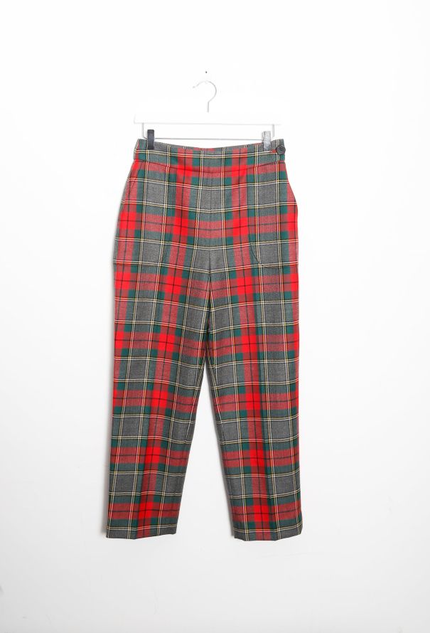 Men's Gurkha Pants Black Red Plaid Check Wool Slim High Waist Dress Tr –  CHIRAGH