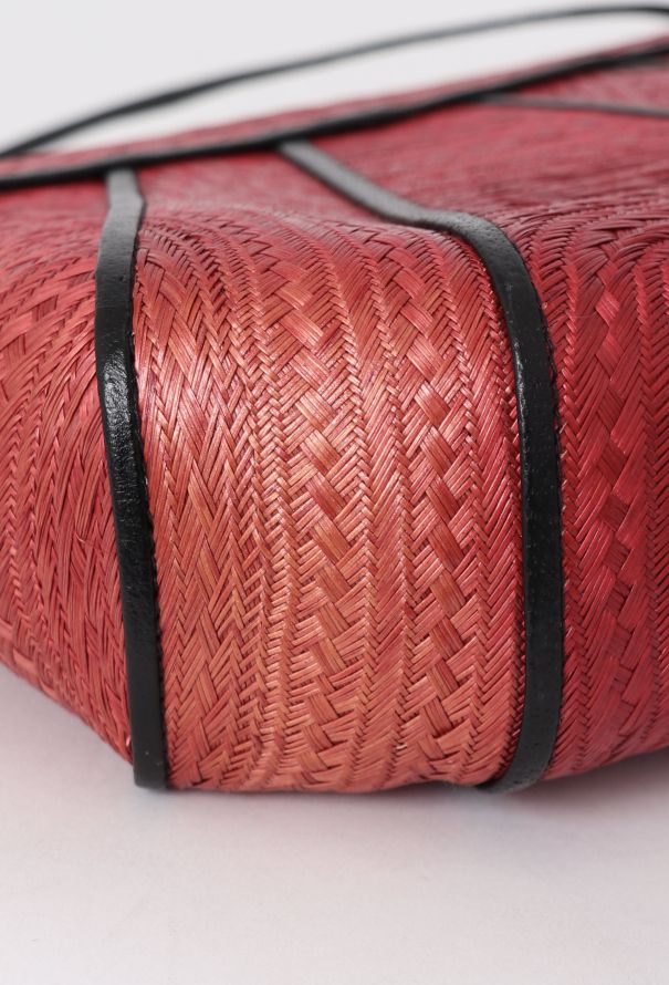 Saint Laurent Vintage Red Raffia Bag - 8