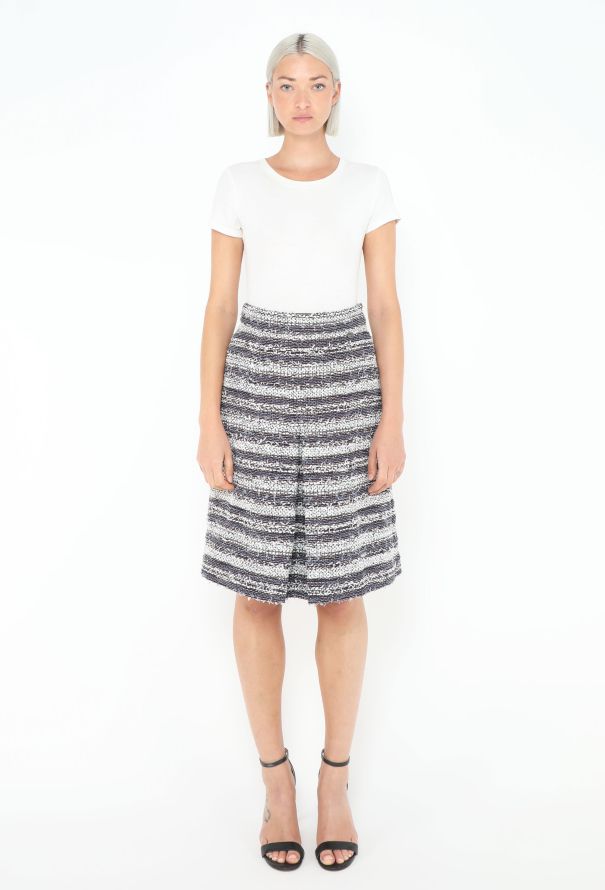 Chanel Striped Tweed Skirt Ensemble - 4 Chanel Striped Tweed Skirt Ensemble - 4