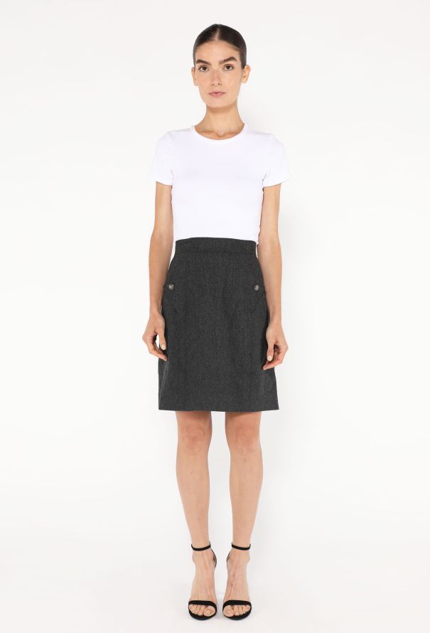 Chanel F/W 1994 High-Waisted 'CC' Skirt - 4