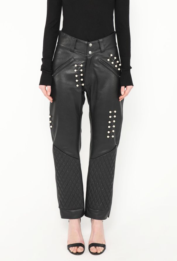 Rodarte S/S 2018 Quilted Pearl Leather Pants - 3 Rodarte S/S 2018 Quilted Pearl Leather Pants - 3
