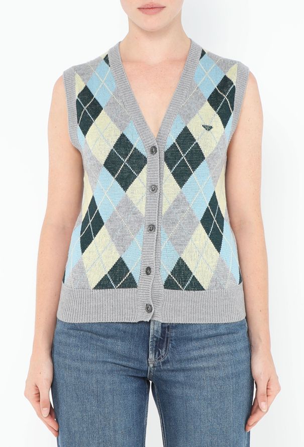 Prada 2024 Argyle-Intarsia Vest - 1