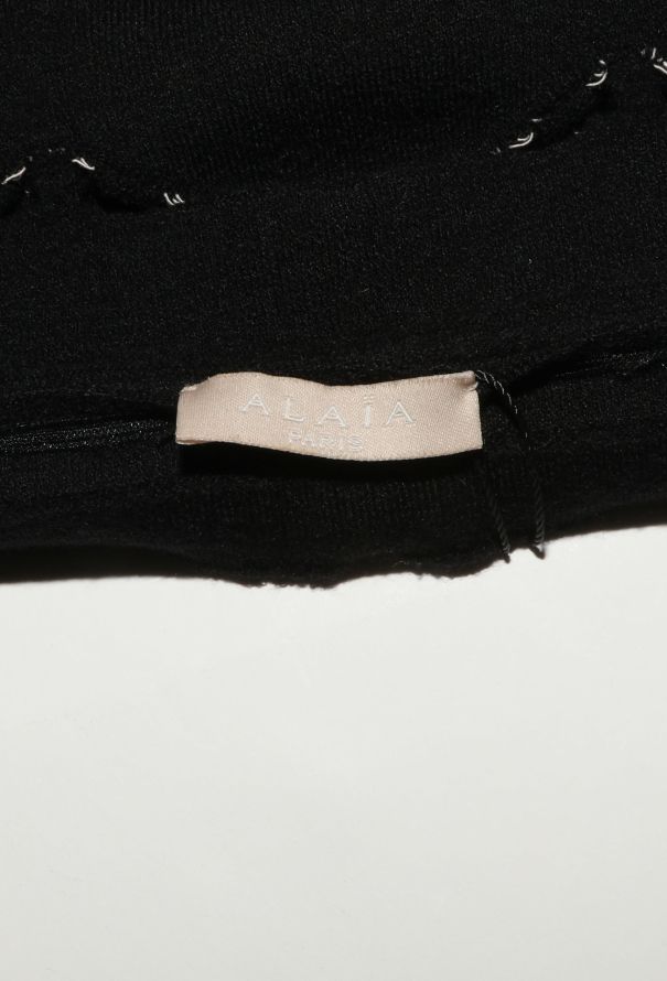 Alaïa F/W 2016 Bicolor Scalloped Knit Dress - 5