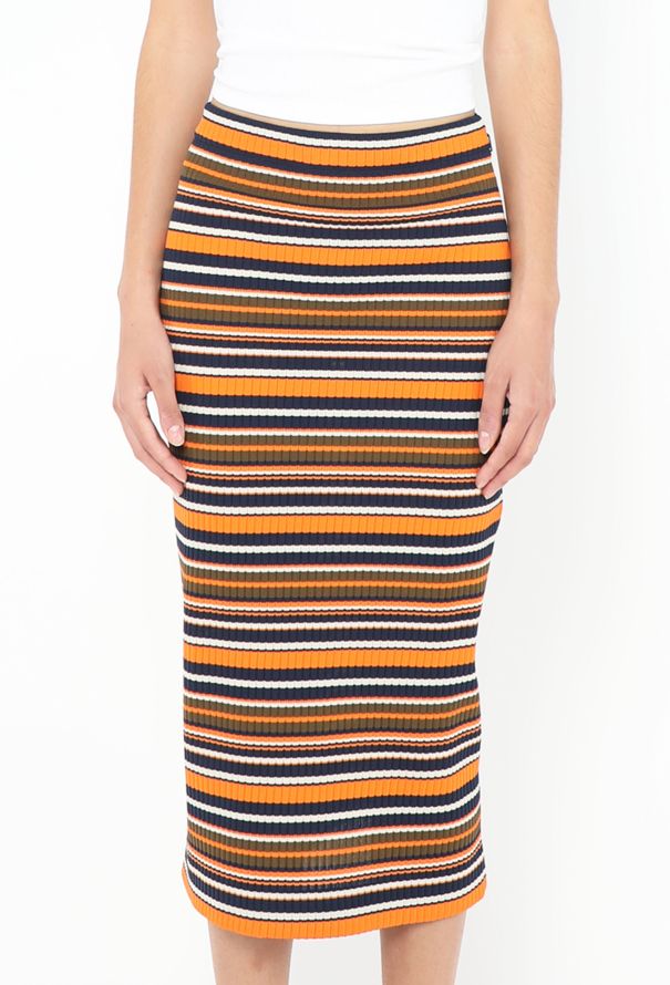 Prada Striped Ribbed Logo Skirt - 3 Prada Striped Ribbed Logo Skirt - 3