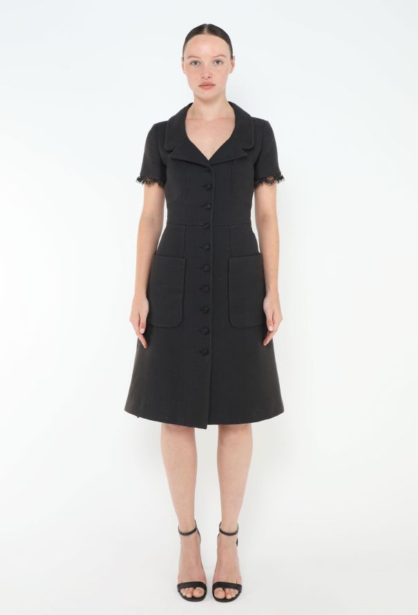 Chloé Early '90s Lace Trim Linen Dress - 1