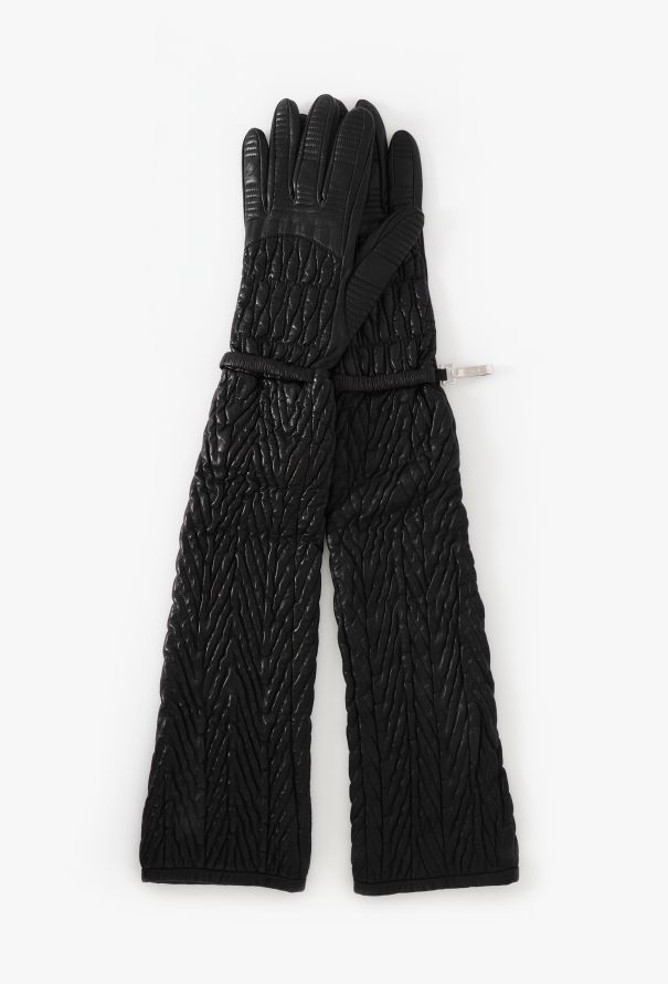 Prada Early 2000s Ruched Lambskin Gloves - 1