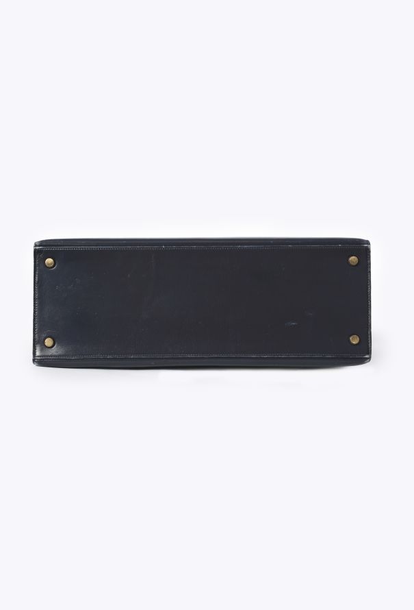 Hermès Vintage Bleu Marine Box Kelly Sellier 35 - 7