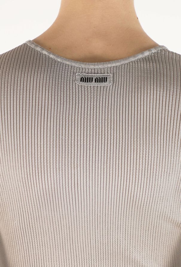 Miu Miu F/W 2025 Ribbed Knit Silk Top - 5