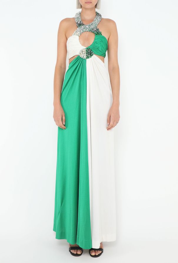 Azzaro STUNNING 1973 Couture Halter Gown - 5