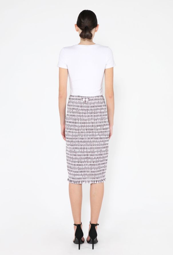 Prada Gingham Smocked Cotton Skirt, 2024 - 4