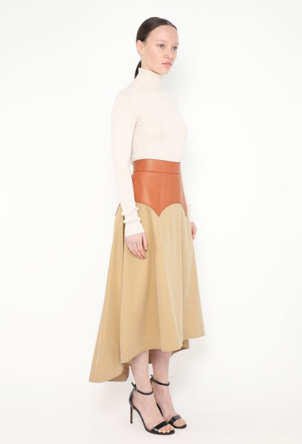 Loewe 2021 Leather Obi Twill Skirt - 2 Loewe 2021 Leather Obi Twill Skirt - 2