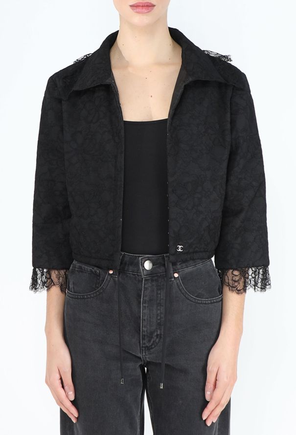 Chanel 2001 Chantilly Lace Cropped Jacket - 4