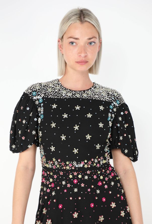 Valentino Floral-Embroidered Silk Dress - 4