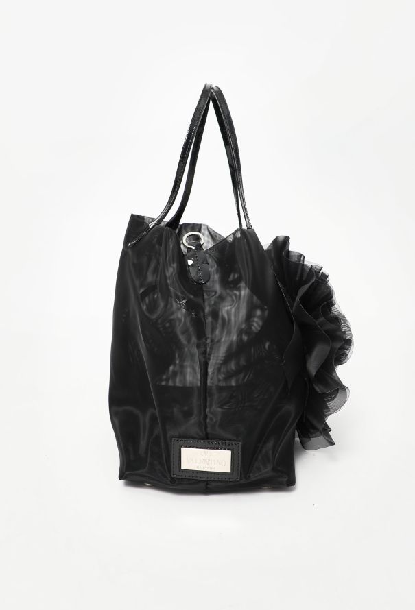 Valentino Black Mesh Floral Tote Bag - 5 Valentino Black Mesh Floral Tote Bag - 5