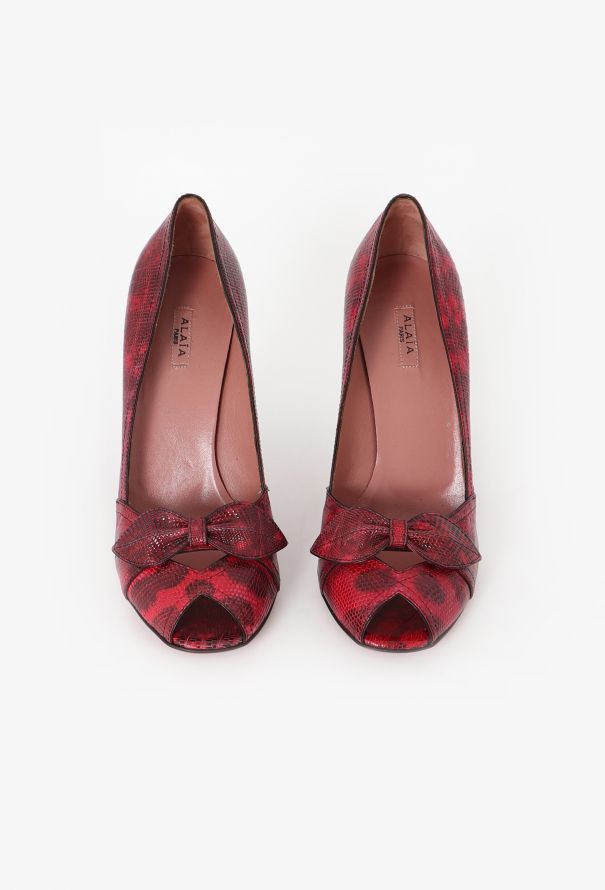 Alaïa Lizard Bow Pumps - 3