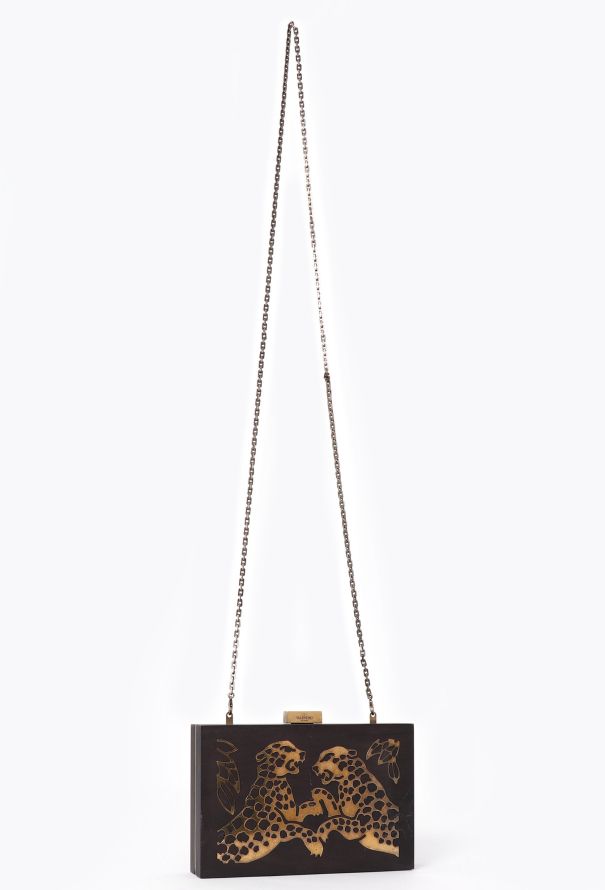 Valentino Cheetah Wood & Metal Minaudière - 2