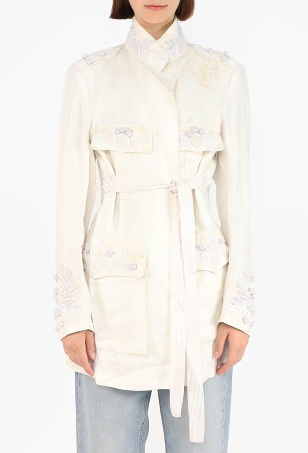 Dries Van Noten Embroidered Linen Jacket, Early 2000s - 1