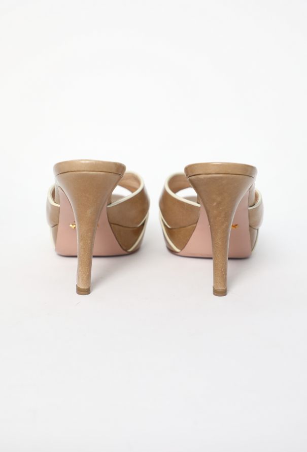 Prada Early 2000s Bicolor Leather Mules - 4