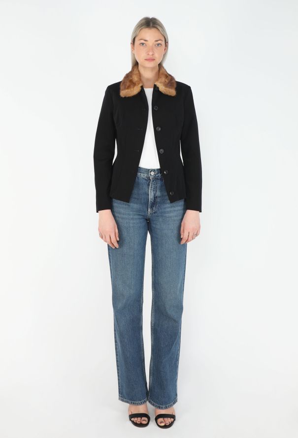 Dolce & Gabbana '90s Mink Fur Collar Jacket - 4